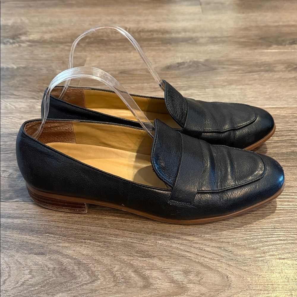 Franco Sarto Black Cosmo Leather Loafer Shoe Size 9.5